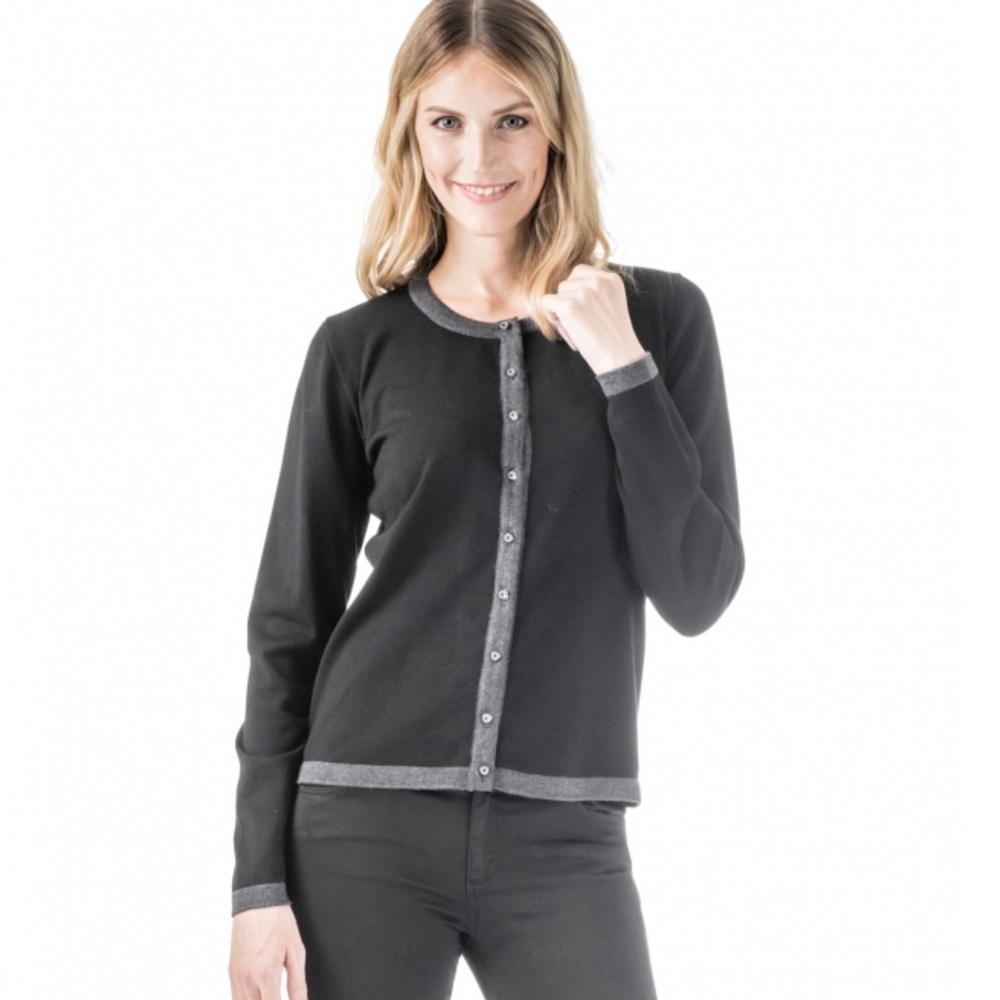 Euc - Dale of Norway Sonja  Black Cardigan - XL, Extra-fine Merino Wool - Picture 2 of 9